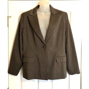Larry Levine Brown Pinstriped Blazer